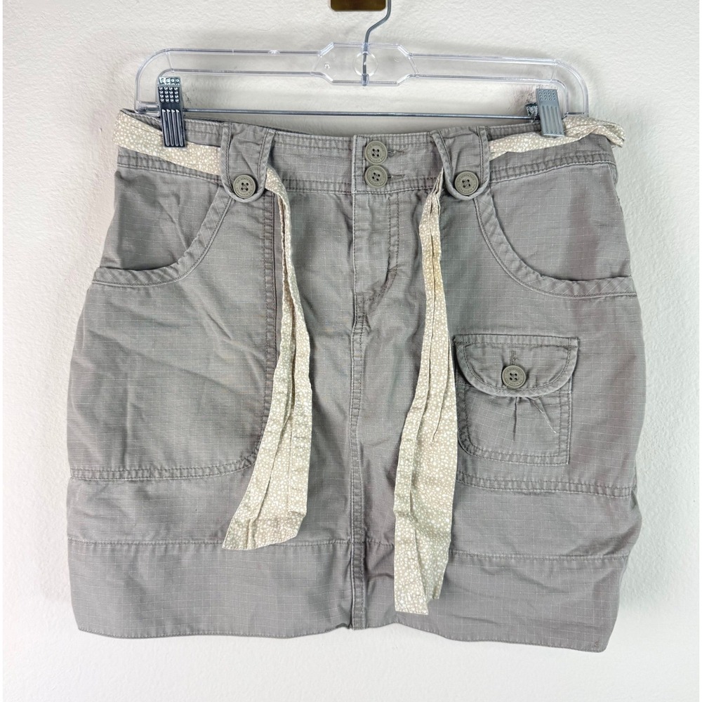 The North Face Skirt Womens 6 Gray Ripstop Cargo Utility Gorpcore Mini Skirt